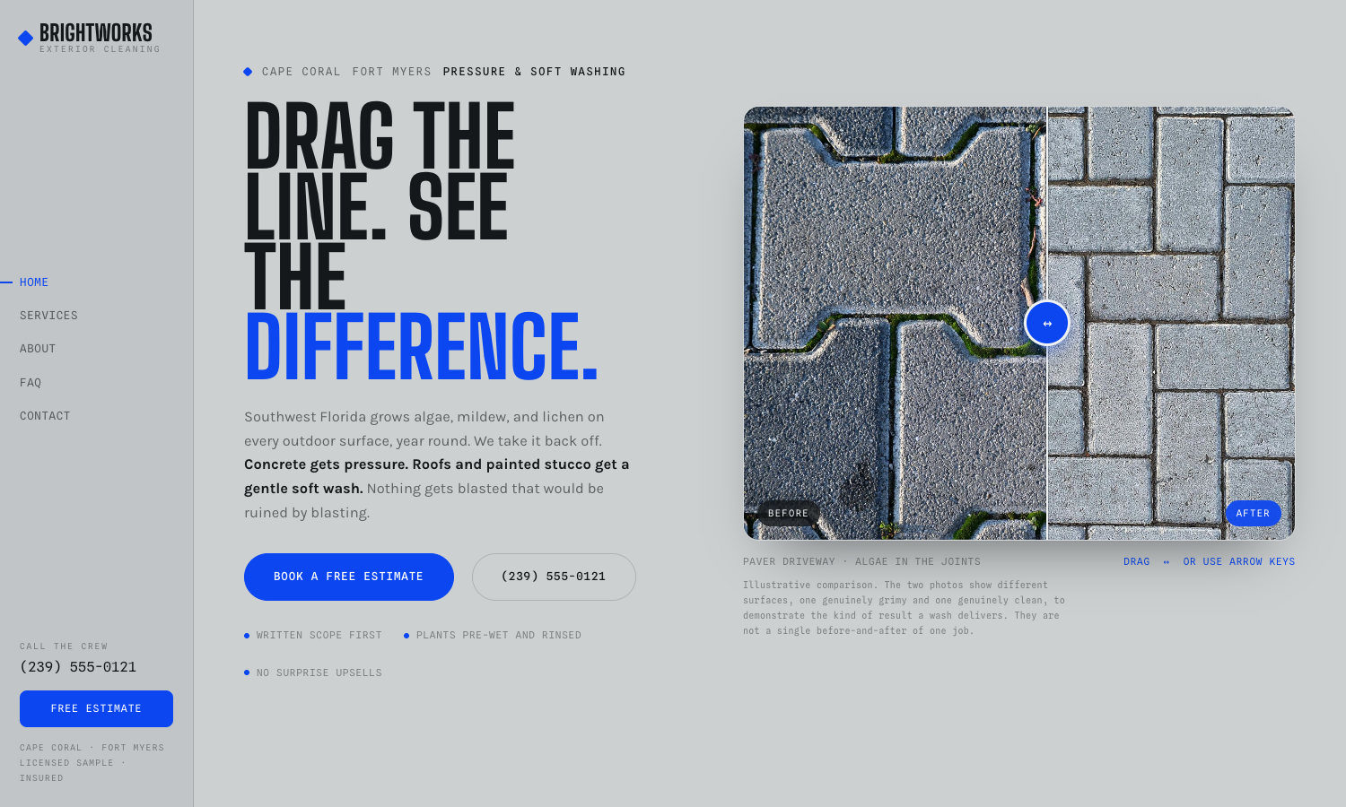 BrightWorks Exterior Cleaning website preview