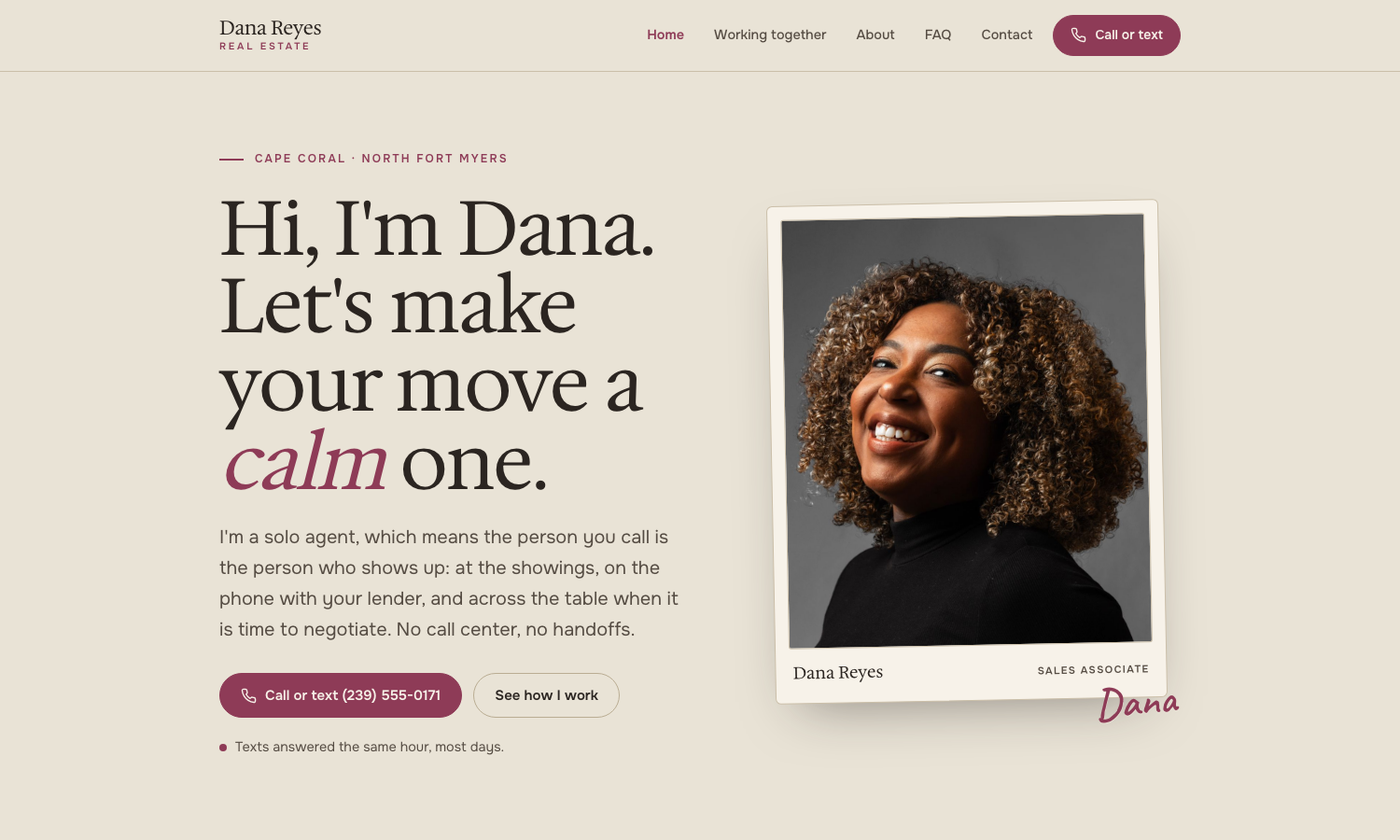 Dana Reyes Real Estate website preview