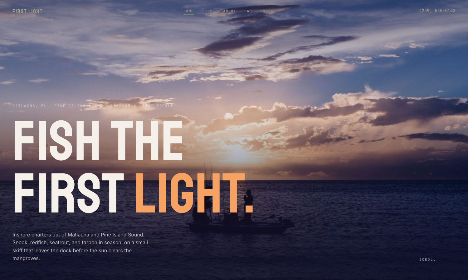 First Light Charters website preview