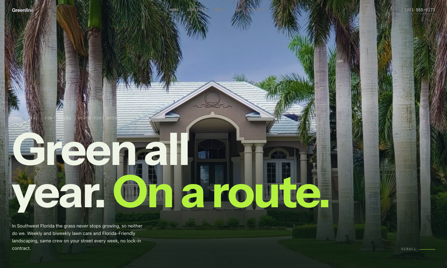 Greenline Lawn & Landscape website preview