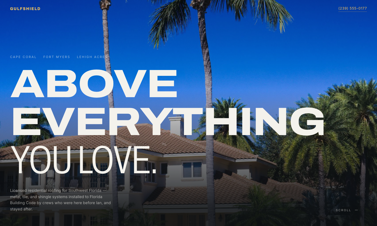 GulfShield Roofing website preview