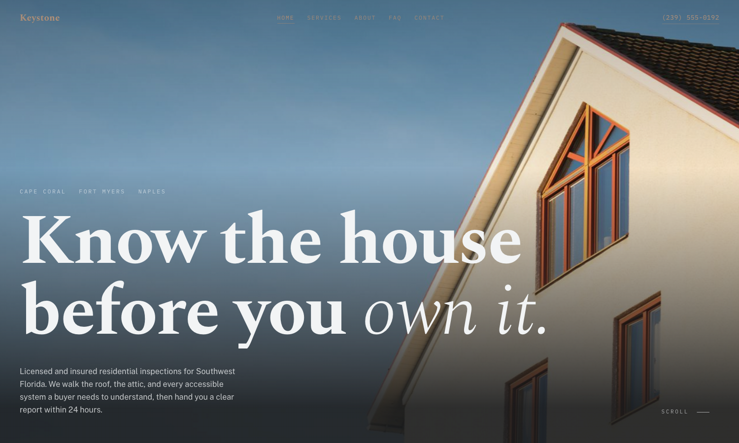 Keystone Home Inspections website preview