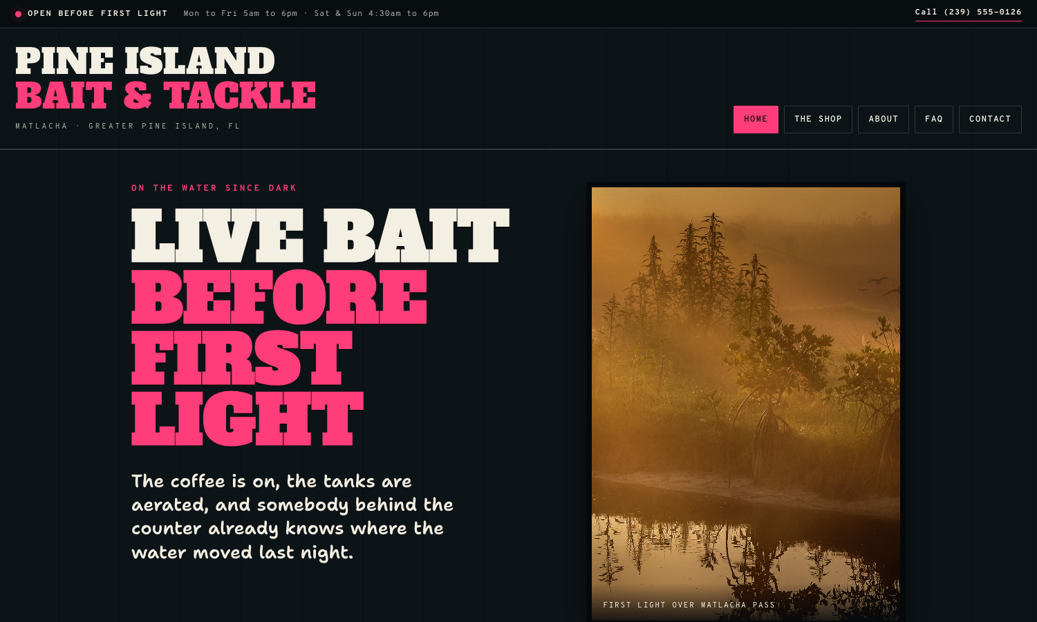 Pine Island Bait & Tackle website preview