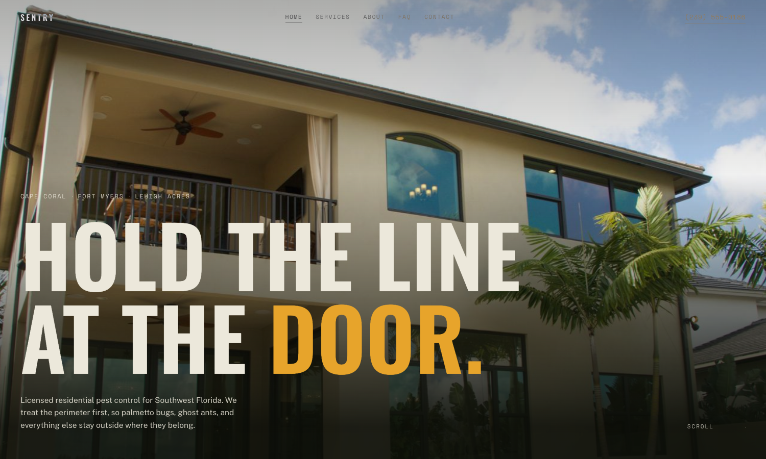 Sentry Pest Solutions website preview